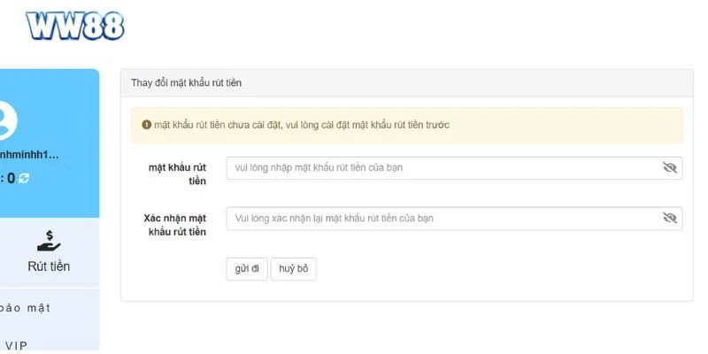 Rút tiền WW88 - Điều kiện để người chơi thực hiện thành công Hướng dẫn quy trình rút tiền WW88 đơn giản nhất